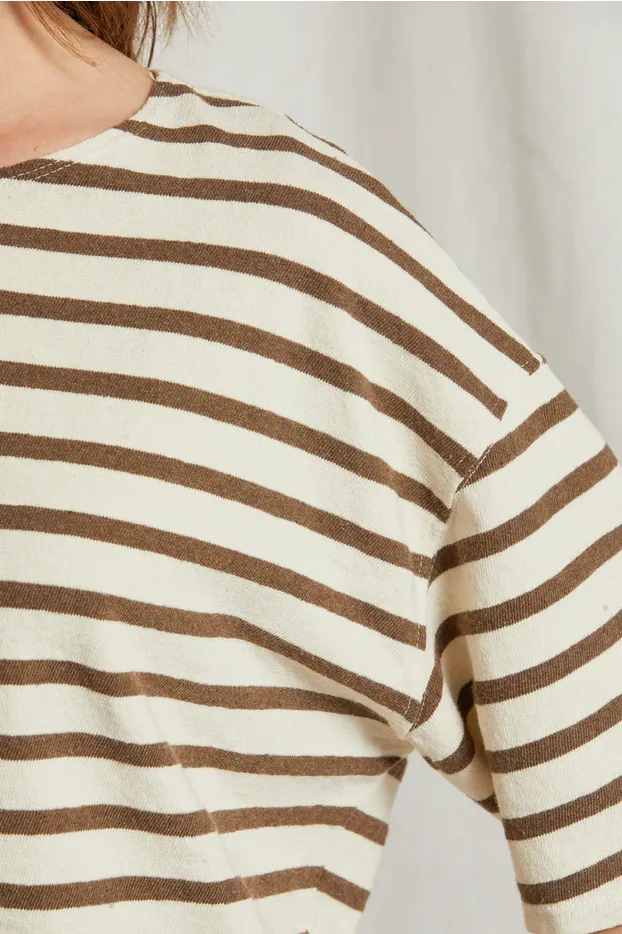 Swift Stripe Tee Walnut