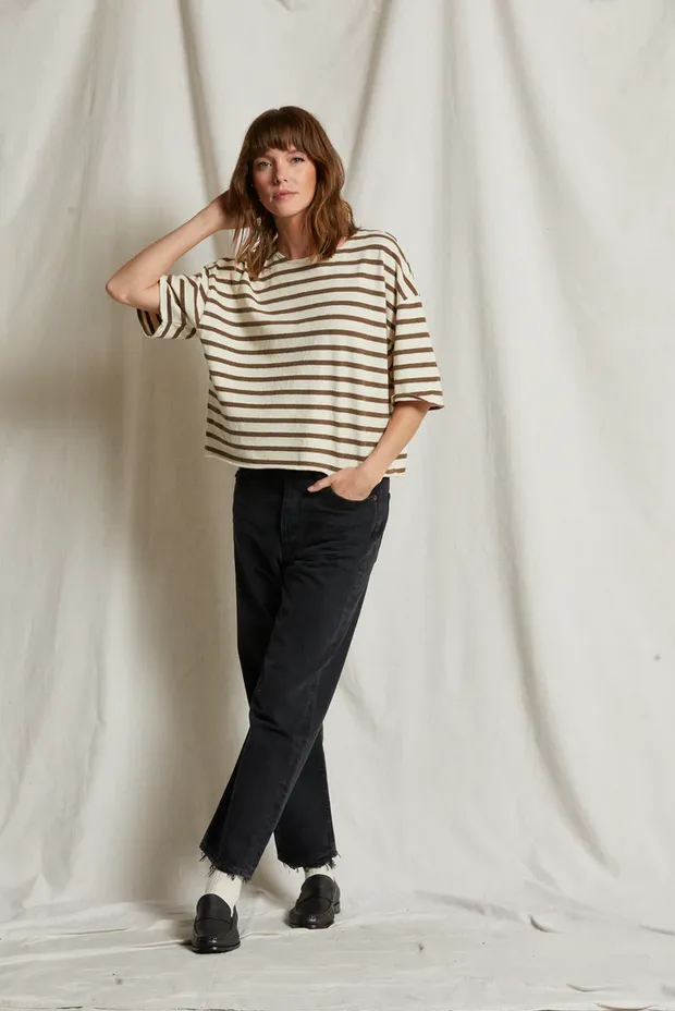 Swift Stripe Tee Walnut