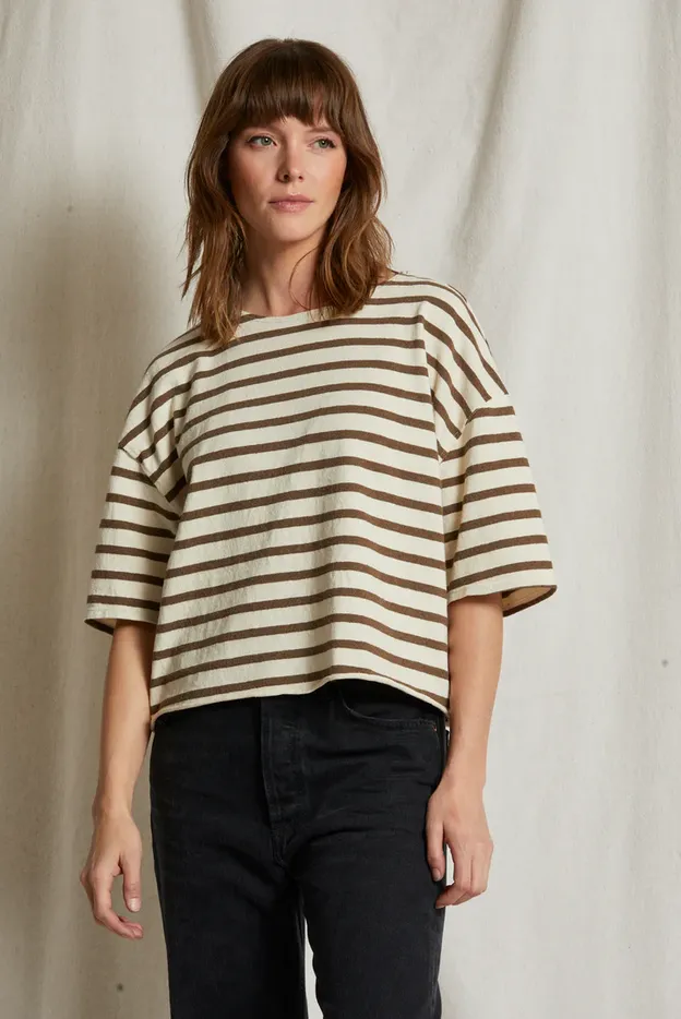 Swift Stripe Tee Walnut