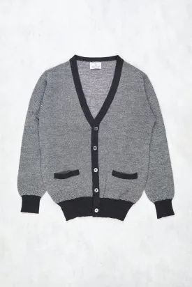 The Armoury Grey Merino Wool Birdseye Cardigan