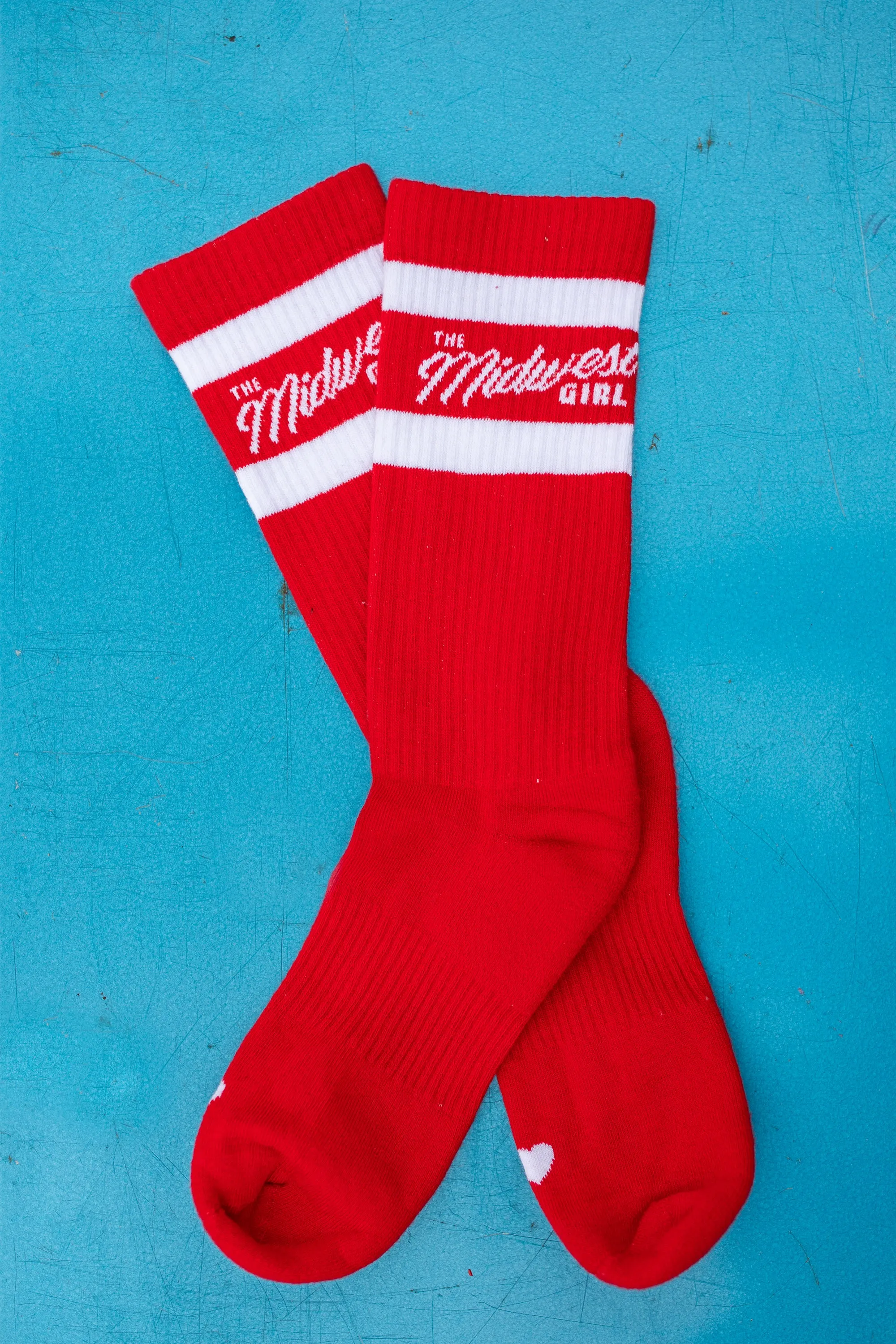 The Midwest Girl Socks in Red