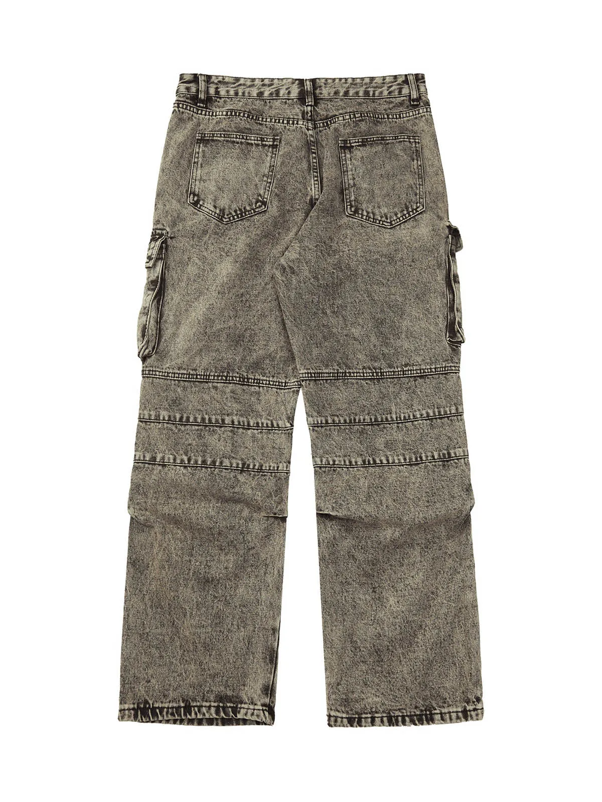 Thesupermade American Street Style Washed Distressed Work Jeans