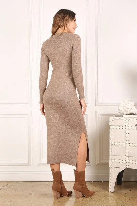 V-neck sweater maxi dress *online only*