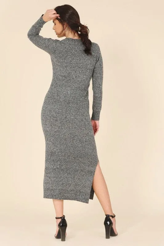 V-neck sweater maxi dress *online only*