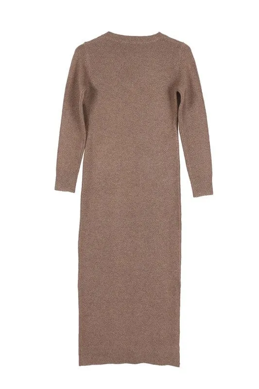 V-neck sweater maxi dress *online only*