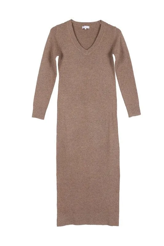 V-neck sweater maxi dress *online only*