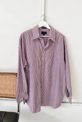 VINTAGE 90's pink and blue striped button up - 1X/3X