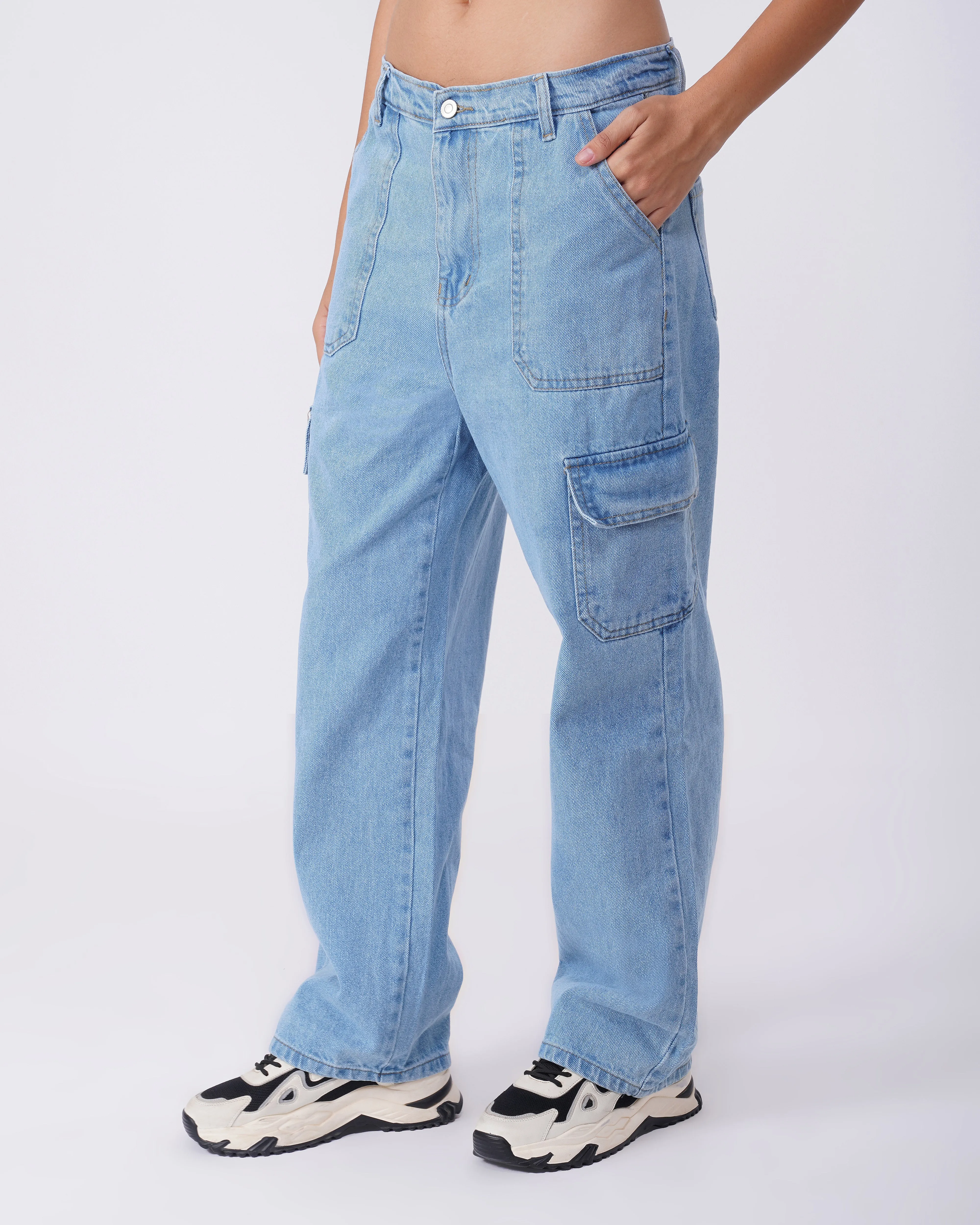 WASHED CARGO JEANS