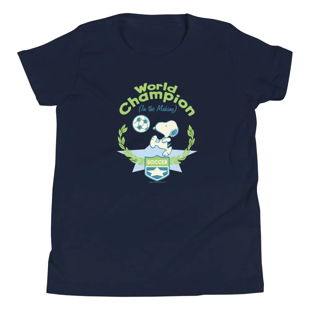 World Champion in The Making Snoopy Kids T-Shirt